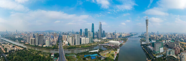 Obraz na płótnie Canvas Aerial photography of Guangzhou City Scenery in China