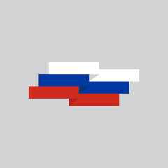 Russian flag icon logo design vector template
