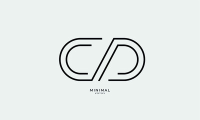 Fototapeta premium Alphabet letter icon logo CD