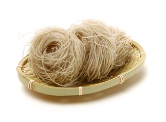 thin vermicelli on white background. Vermicelli is a traditional Chinese food, made with potatoes or sweet potatoes