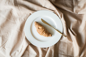 french breakfast: croissant with chocolate