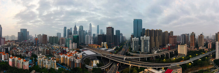Fototapeta na wymiar Aerial photo of Guangzhou City, China