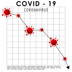 Coronavirus disease COVID-19 infection medical illustration. China pathogen respiratory influenza covid virus cells. New official name for Coronavirus disease named COVID-19, pandemic risk background