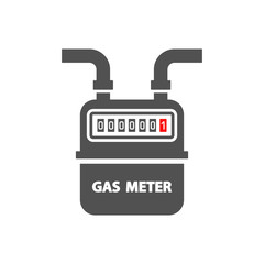 Gas meter icon in flat style.Vector illustration.