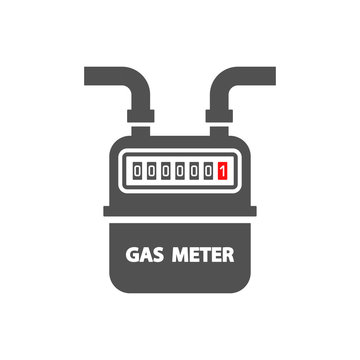 Gas Meter Icon In Flat Style.Vector Illustration.