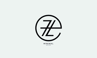 Alphabet letter icon logo EZ or ZE