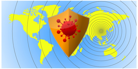 Coronavirus disease named COVID-19, dangerous virus vector illustration.