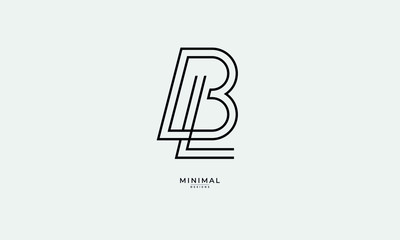 Alphabet letter icon logo BL or LB