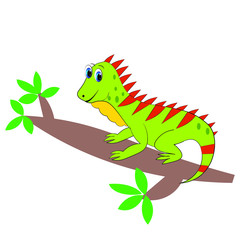 cute iguana  cartoon illustration vector