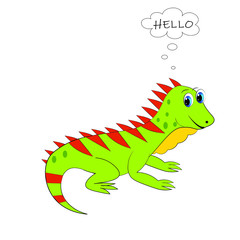 cute iguana  cartoon illustration vector