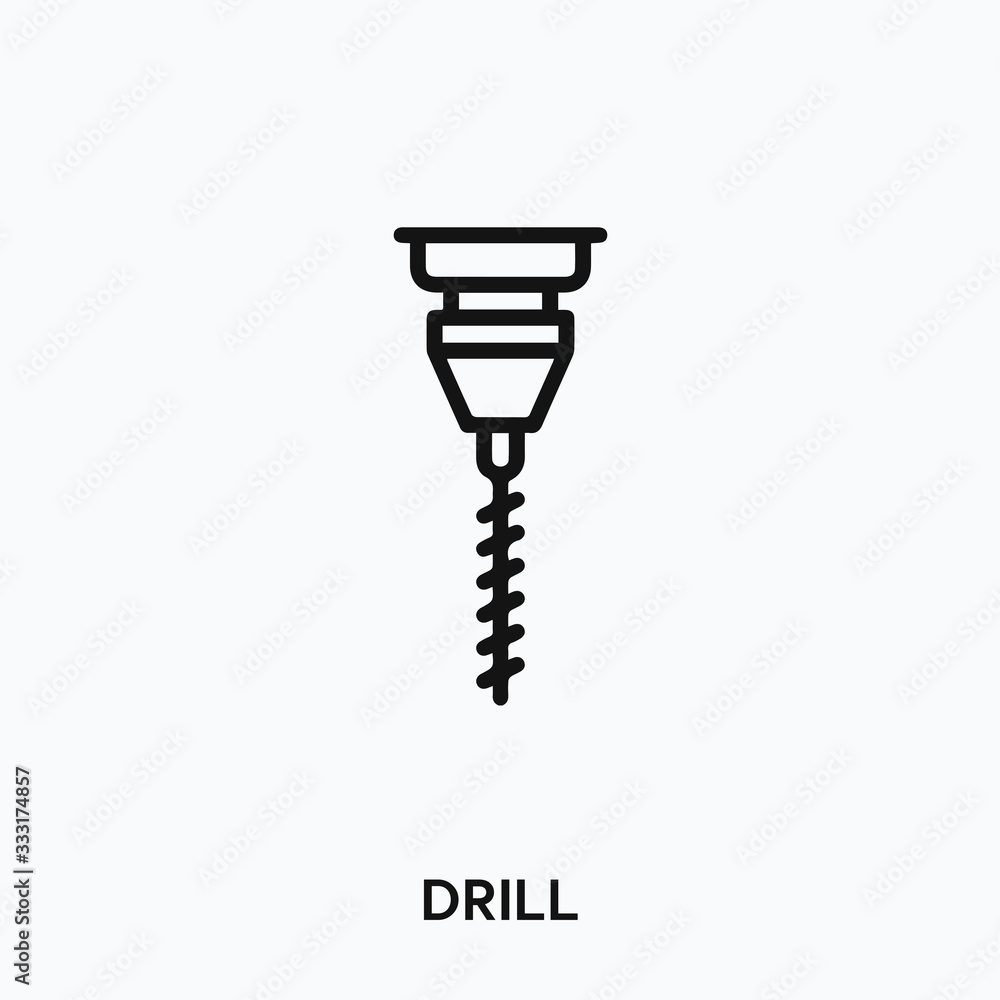 Wall mural drill icon vector. drill sign symbol