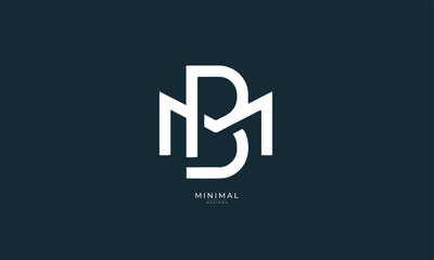 Obraz premium Alphabet letter icon logo BM or MB