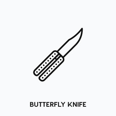 butterfly knife icon vector. knife sign symbol
