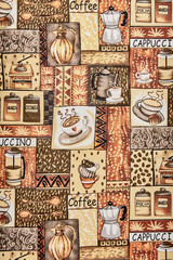 Coffee fabric texture.