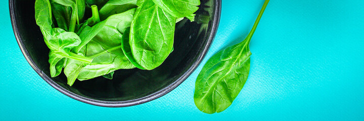  spinach petals, fresh green vegetables grass microgreen Menu concept, food background, keto or...