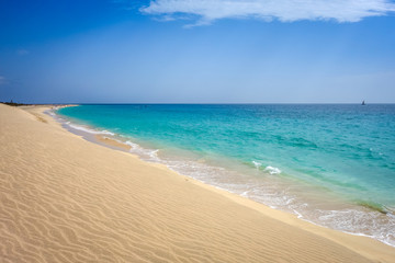 Fototapeta na wymiar Ponta preta beach and dune in Santa Maria, Sal Island, Cape Verde
