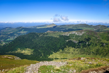 Fototapeta premium Puy Mary and Chain of volcanoes of Auvergne, Cantal, France