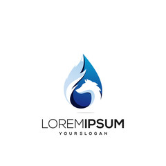 Logo design colorfull fox and water