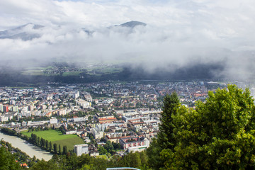 View of Innsbruck and Inn River on a Summer Day