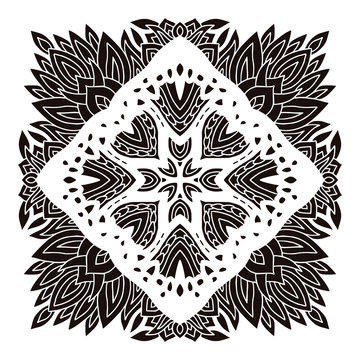 Mandala ornament. Stencil art design