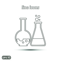 Chemical flask icon . Linear vector illustration. Thin line symbol for web use and mobile app logo. 