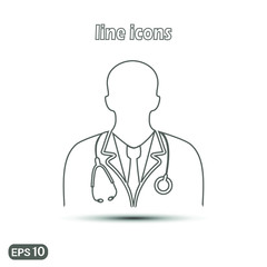 Doctor icon . Linear vector illustration. Thin line symbol for web use and mobile app logo. 