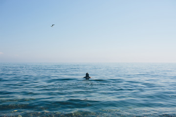 Woman in the sea