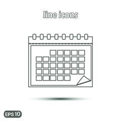 Calendar icon . Linear vector illustration. Thin line symbol for web use and mobile app logo. 