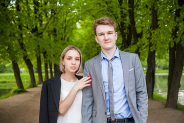 Youth. Young couple together outdoor