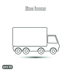 Linear vector illustration. Thin line symbol for use on web and mobile apps, logo.Truck icon.