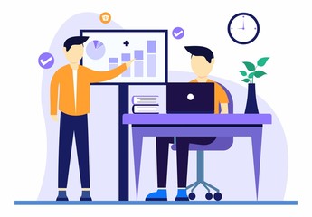 Businessman at a Presentation Business flat illustration