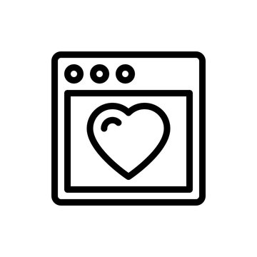 Heart Vector Colour With Line Icon Illustration