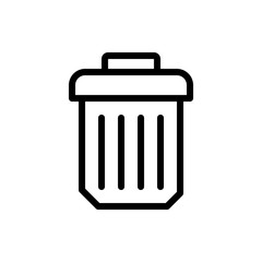 Dustbin Vector Colour With Line Icon Illustration