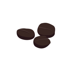 Brown and black coffee beans vector isolated, espresso, cappuccino