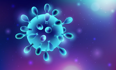 Corona virus allergy bacteria disease germ in blue color