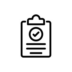 Checklist Vector Colour With Line Icon Illustration