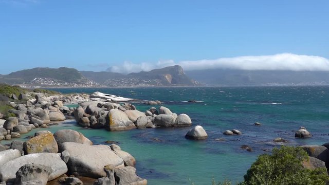 View over Boulder Beach on the Cape of Good Hope, South Africa. Capetown
