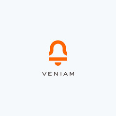 Modern abstract bell logo design template