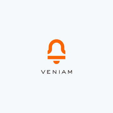 Modern abstract bell logo design template