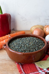 lentil preparation with different ingredients