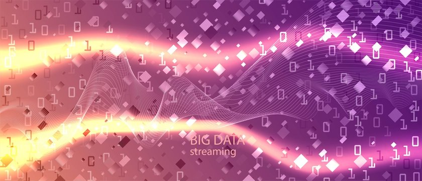 Lightning Tech Vector Landing Page. Fractal Fluid Code Matrix Flying Binary Code. Computing Colorful Minimal Layout. Cyber 