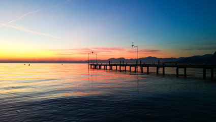 Sunset at Garda lake, Italy. Italian landscape