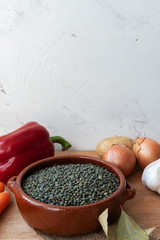 lentil preparation with different ingredients