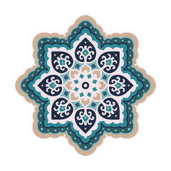 Multicolor mandala isolated on white  background