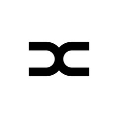 Black and white letter DC X D C initial logo icon