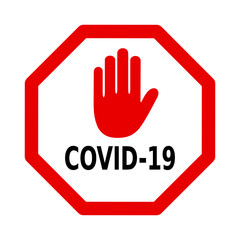 znak stop covid-19 - obrazy, fototapety, plakaty