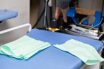 All sewn items and protective masks are pressed before being delivered to the customer.
