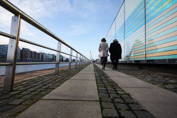 A view along the quays in Dublin City, Ireland