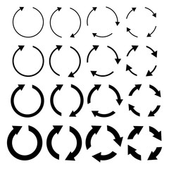 different circular arrows in black