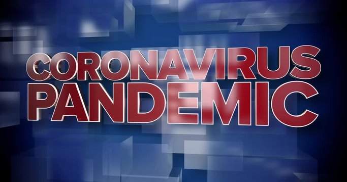 A red and blue dynamic 3D Coronavirus Pandemic title page animation.	